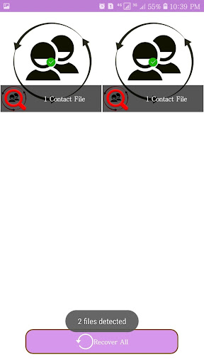 Restore Deleted Contacts Screen 2