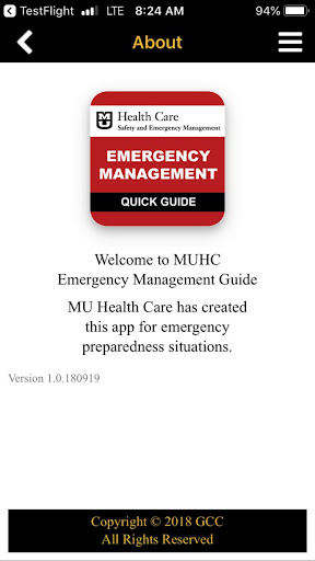 MU HC Emergency Management Screen 2