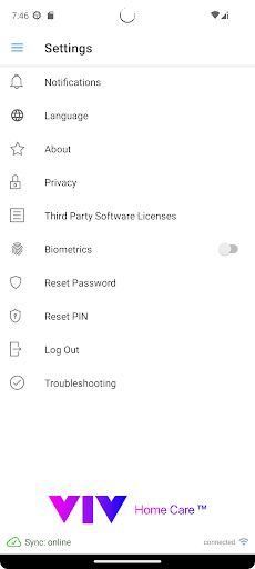 Viv Home Care Screen 2