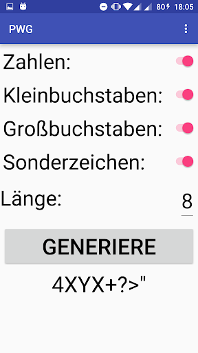 Android application PWG screenshort