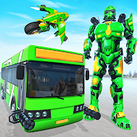 Flying Army Bus Robot Game