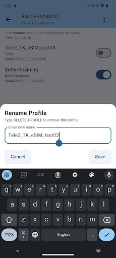 9eSIM Bluetooth Legacy
