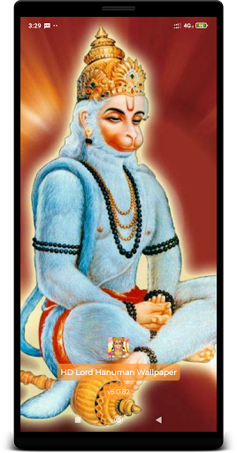 Android application HD Lord Hanuman Wallpaper screenshort