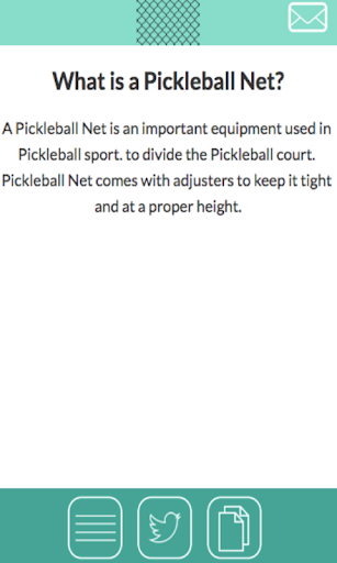 The Pickleball Net Info Screen 2
