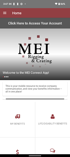 Android application MEI Connect screenshort