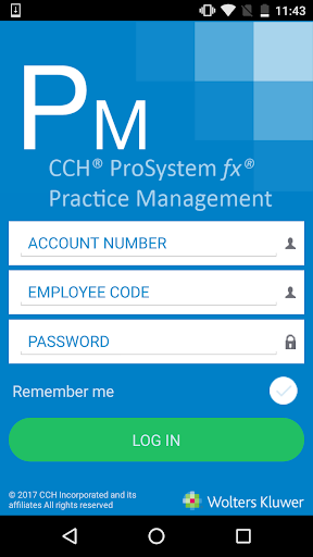 Android application CCH ProSystem fx Mobile Time screenshort