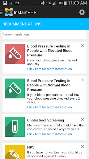Android application InstantPHR screenshort