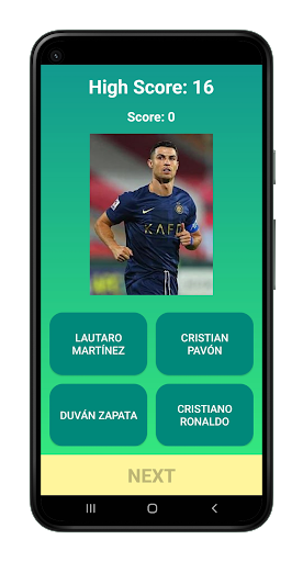 Android application Guess The Player screenshort