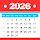 Calendar 2026 in English