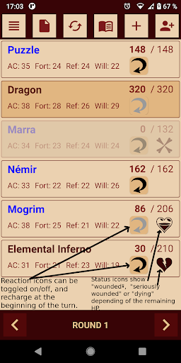 Pathfinder 2e Battle Tracker Screen 2
