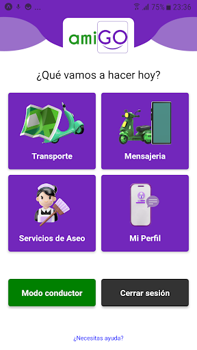Android application AmiGO Transporte y Mensajería screenshort