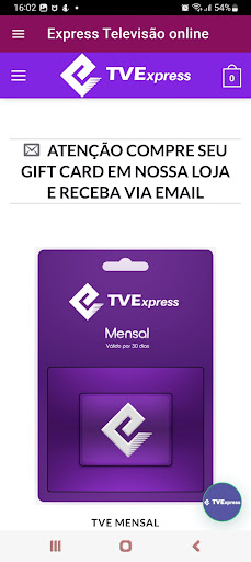 Android application Express Televisão online screenshort