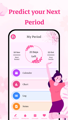 Android application Period Tracker For Women App screenshort