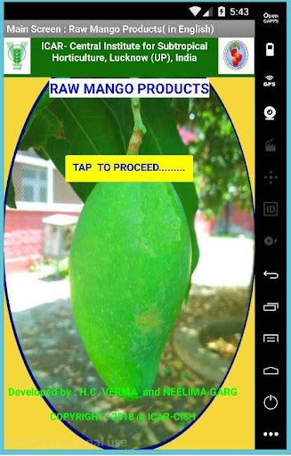 Android application Raw Mango Products( in English screenshort