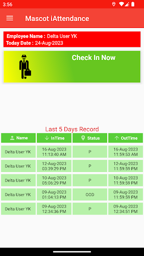 Mascot Attendance Screen 2