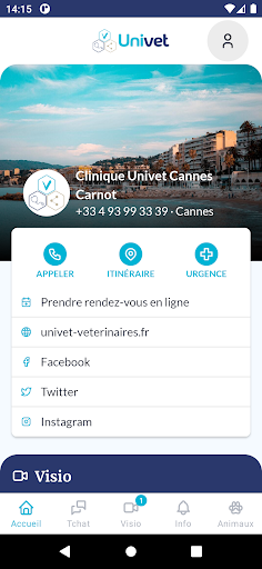 Android application Univet screenshort