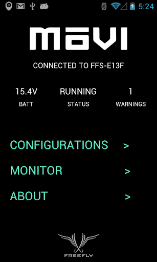 Android application Freefly MōVI M5/10/15 screenshort