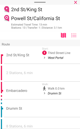 San Francisco Rail Map