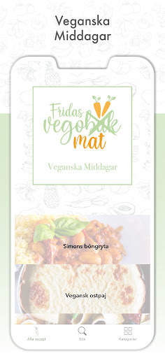 Android application Veganska Middagar screenshort