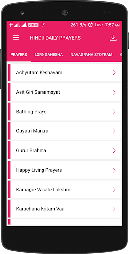 Android application Hindu Daily Prayers screenshort