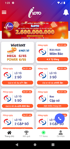 Android application iLOTO - Xổ số miền Bắc screenshort
