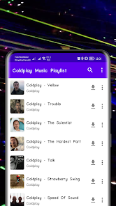 Screenshot 1 Coldplay Music Playlist android