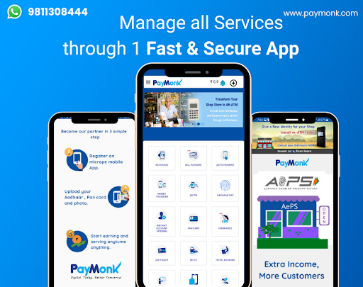 Android application PayMonk microATM-AEPS,BBPS,DMT screenshort