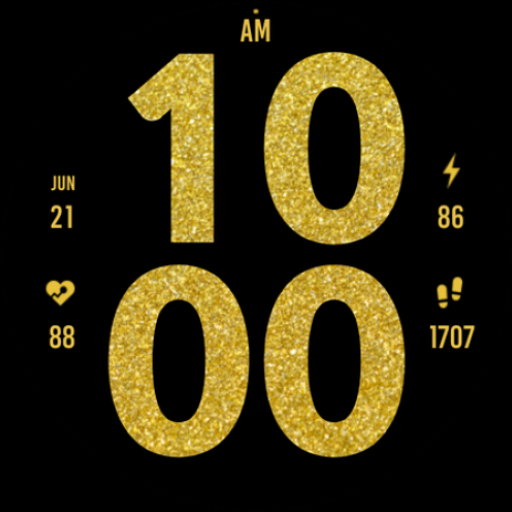Gold Digital Watch Face logo