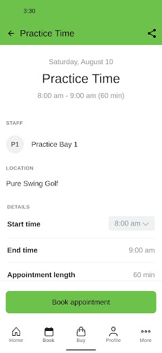 Pure Swing Golf Screen 3