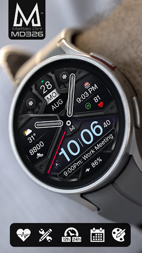 MD326 3D Modern Watch Face Screen 2