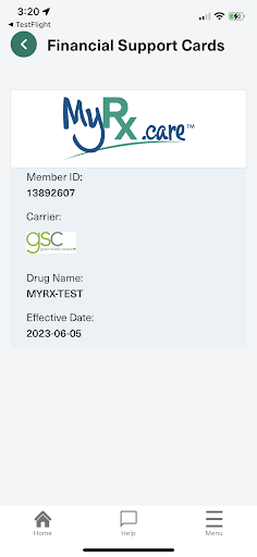 MyRx Care Support Screen 2