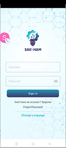 Android application SAKSHAM screenshort