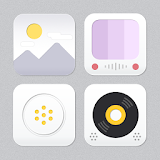 Flat White Atom Iconpack icon