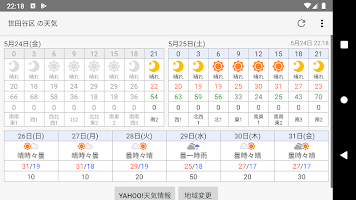screenshot of ピンポイント天気