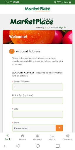 Android application MarketPlace Foods WI screenshort