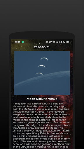 Android application APOD(Astronomical Picture Of T screenshort