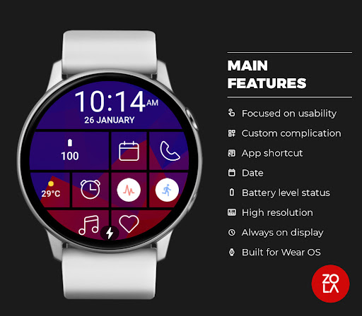 Blue Red Tile Watch Face Screen 2