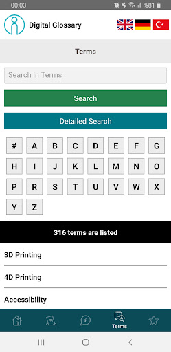 Digital Glossary Screen 2