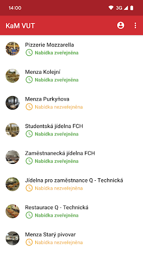 Android application KaM VUT screenshort