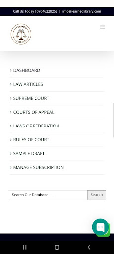 Android application Learned Library E-Law Report screenshort