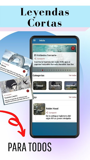 Android application Leyendas Cortas fácil lectura screenshort