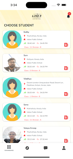 Limo Z School - Parent Screen 3