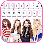 Cute Pink Girls Keyboard Background Apk