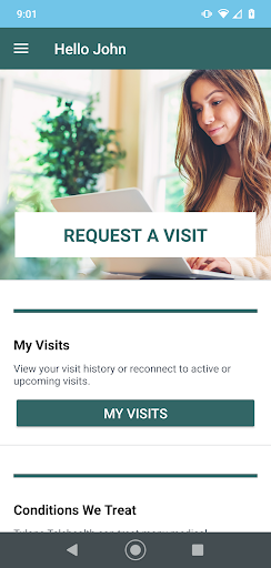 Android application Tulane Telehealth screenshort