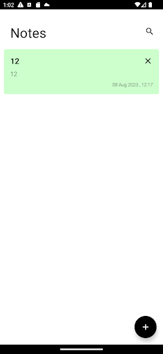 Android application notepad screenshort