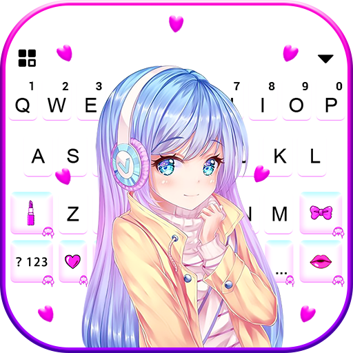 Pretty Anime Girl Keyboard Bac  Icon