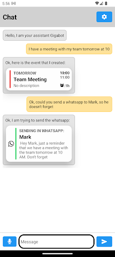 Android application Gigabot screenshort