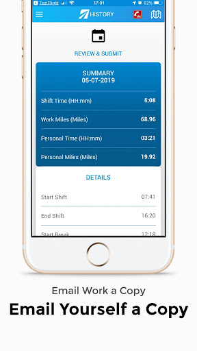 Time Clock & Mileage Log Screen 3