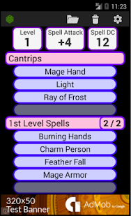 Fifth Edition Character Sheet Bildschirmfoto