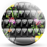 Keyboard Theme Glass Flowers